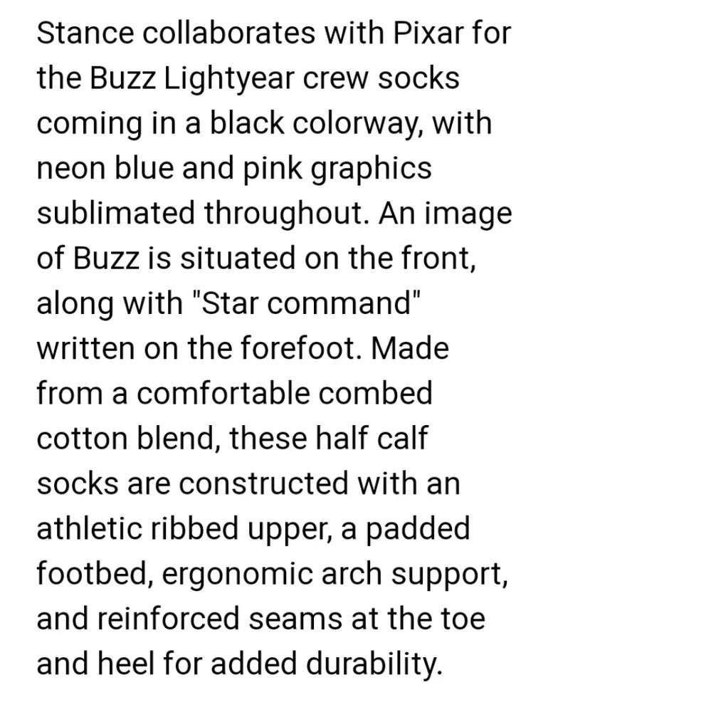 NWT Kid's Lightyear Pixar Stance Crew Socks